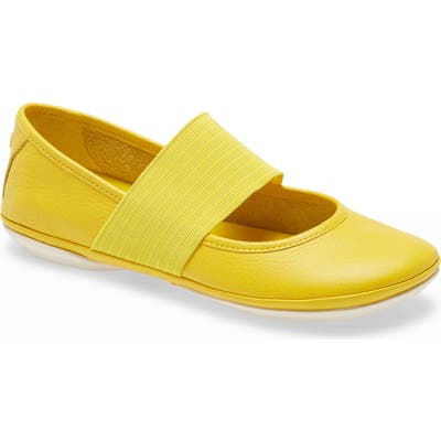 Camper Right Nina Leather Ballerina Flat, Yellow