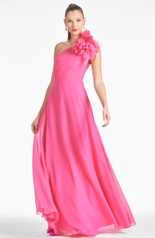 Shop Sachin & Babi Allegra One-shoulder Gown In Think Pink