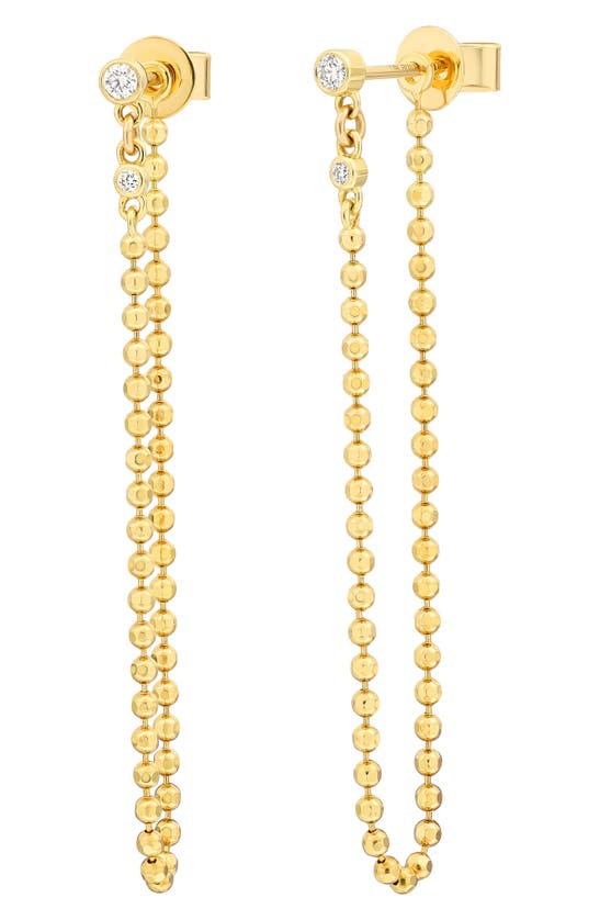 Shop Bony Levy Mykonos Diamond Ball Chain Drop Earrings In 18k Yellow Gold