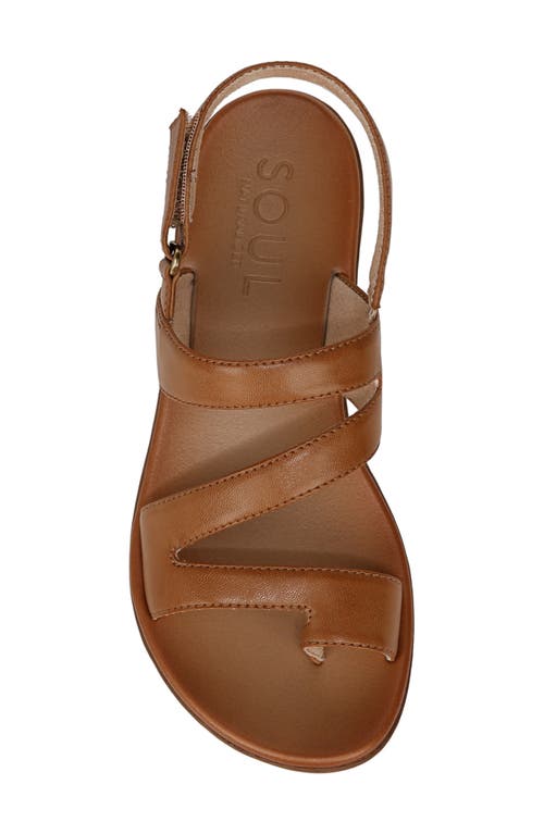 Soul Naturalizer Shakina Toe Loop Slingback Sandals In English Tea Brown Faux Leather