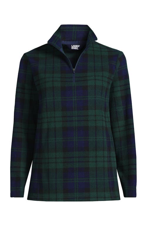 Shop Lands' End Anyweather Fleece Quarter Zip Pullover In Deep Forest Blackwatch Plaid