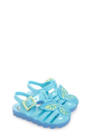 Shop Sophia Webster Kids' Butterfly Jelly Sandal In Spearmint/yellow