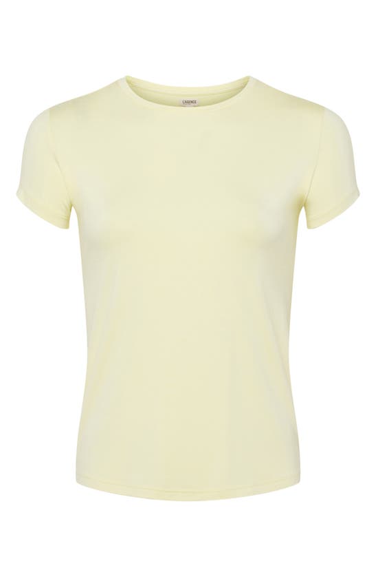 Shop L Agence Ressi Crewneck Short Sleeve T-shirt In Pale Daffodil