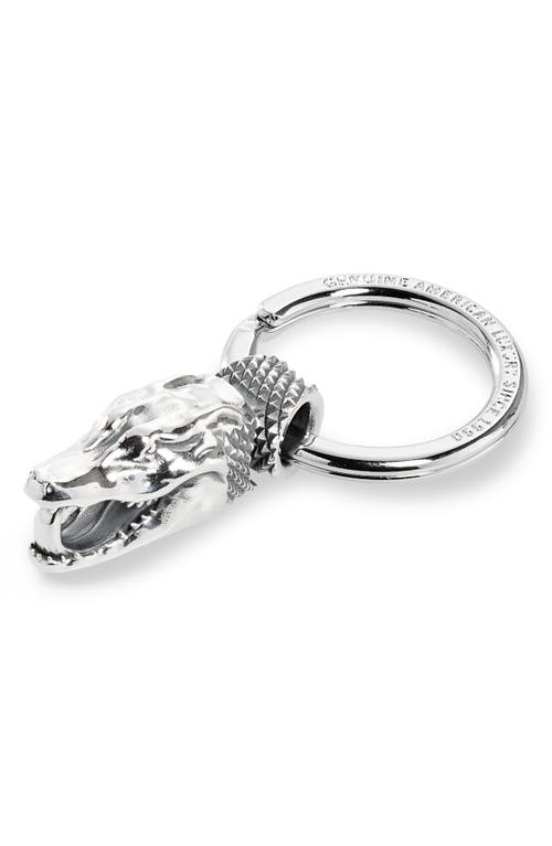 Gator Head Keychain in Silver