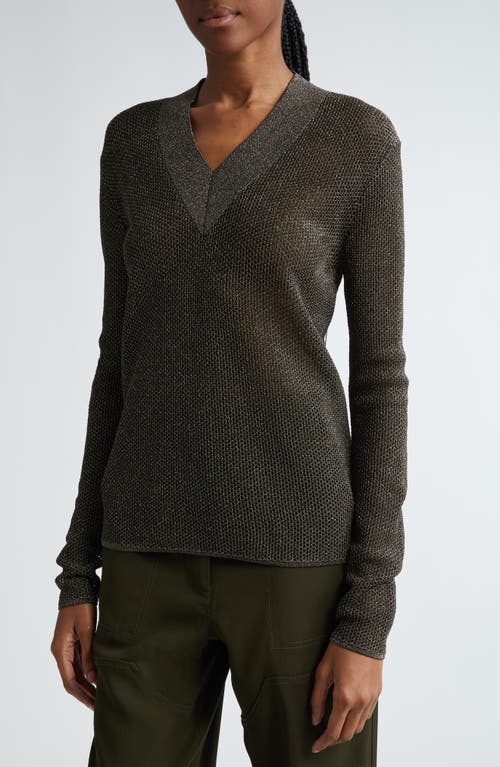 Shop St John St. John Collection Sparkle Honeycomb Knit Sweater In Cypress