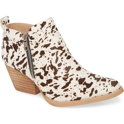 Very Volatile Gurnsey Genuine Horse Hair Bootie, White