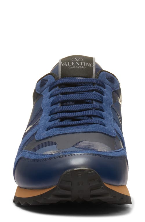 Shop Valentino Garavani Rockrunner Sneaker In Zbm-electric Blue-mar-work