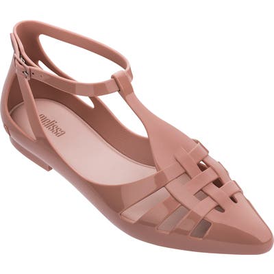 Melissa Spider Ankle Strap Flat, Pink