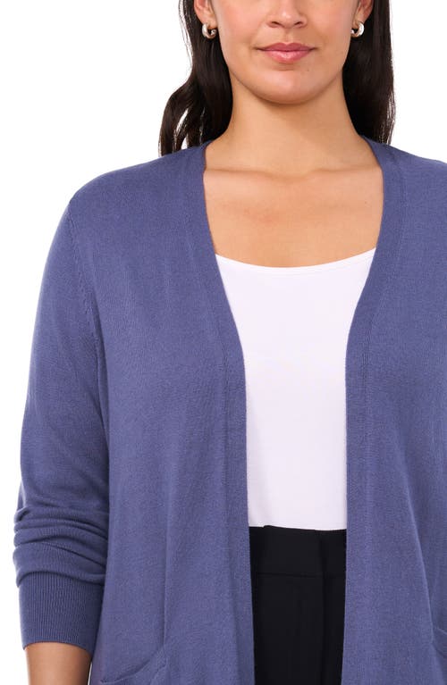 Shop Halogenr Halogen(r) Open Front Longline Cardigan In Vintage Indigo Blue