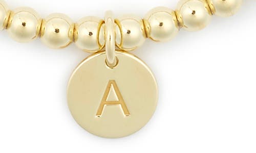 Meshmerise Initial Charm Ball Stretch Bracelet In Yellow-a