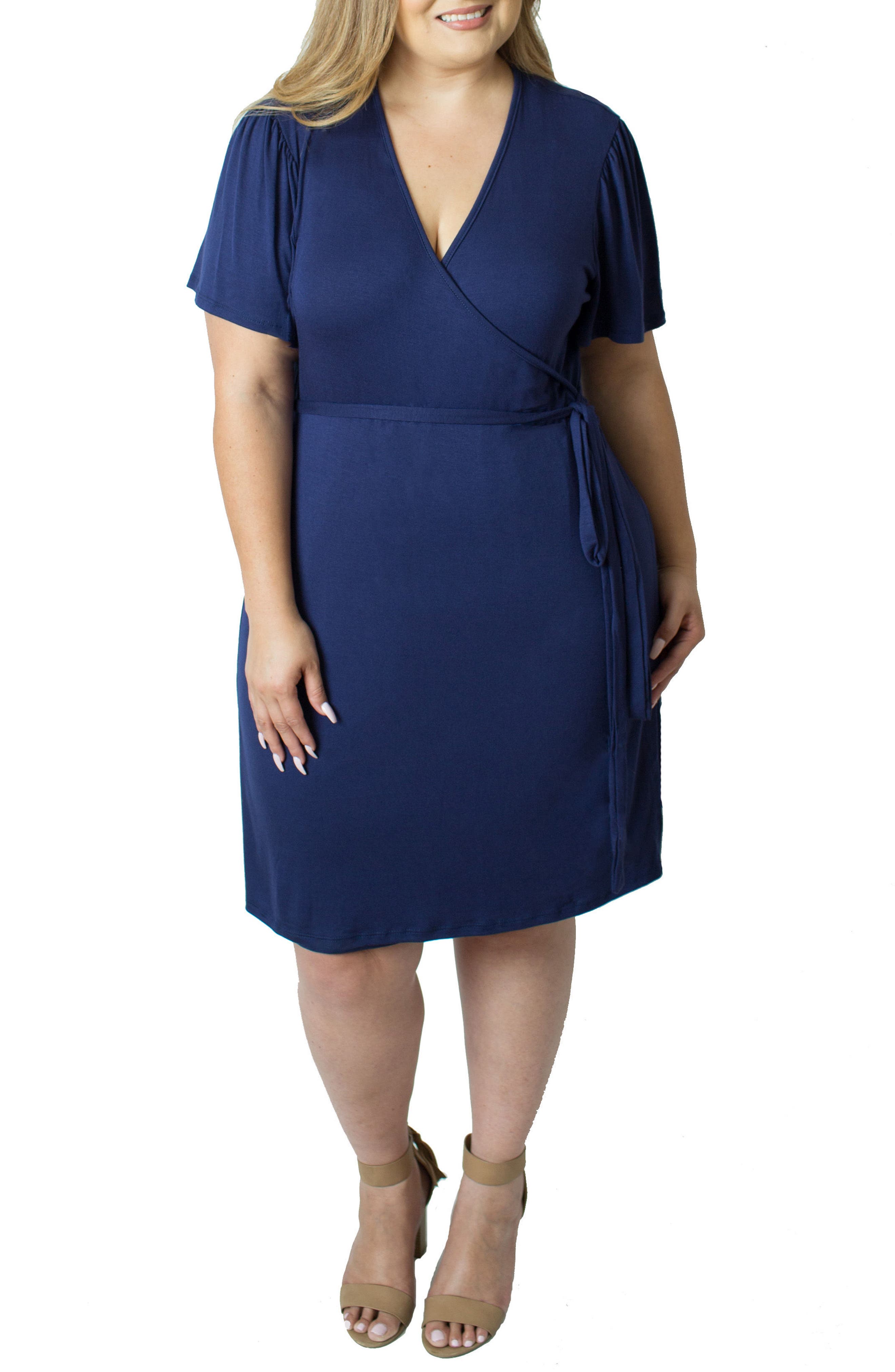 Plus Size Udderly Hot Mama Wrap Maternity/nursing Dress, (1-16W US) - Blue