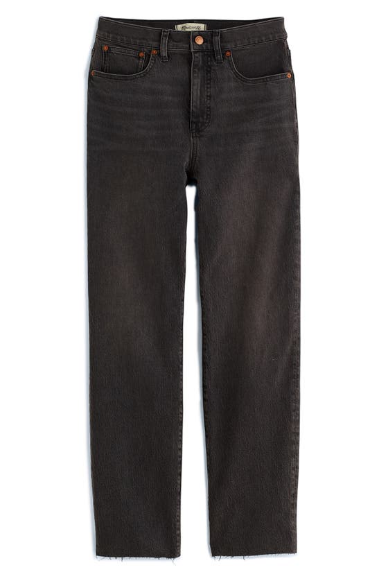 Shop Madewell '90s Straight Leg Raw Hem Crop Jeans In Benley Wash