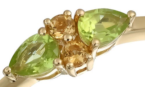 Bony Levy 14k Gold Cluster Gemstone Stackable Ring In 14k Yg - Peridot Citrine