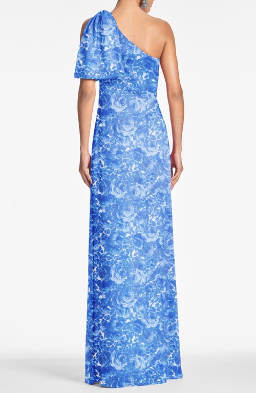 Shop Sachin & Babi Chelsea One-shoulder Gown In Mediterranean Bloom