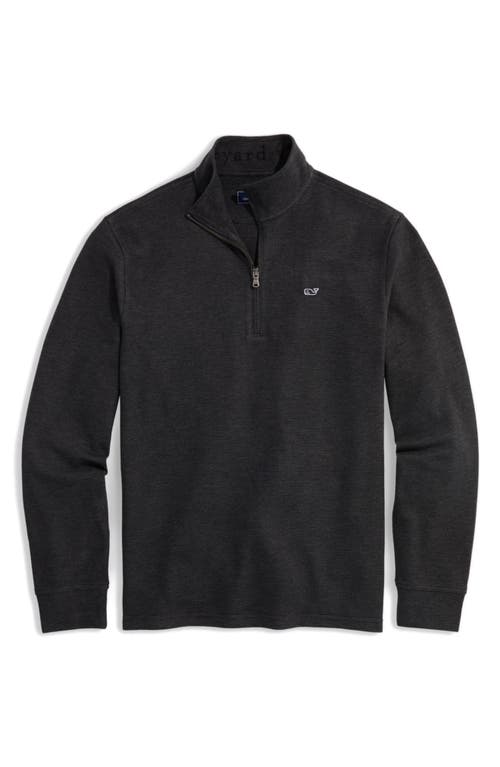 Shop Vineyard Vines Saltwater Stripe Quarter Zip Pullover In Jet Black