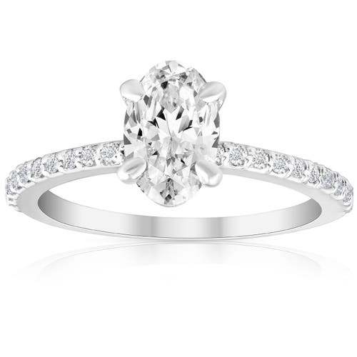 Bliss Diamond Certified 2.50ct Oval Lab Grown Diamond Engagement Ring In 14k White Gold