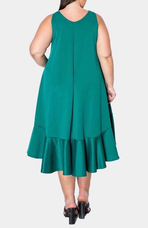 Shop L I V D Simone Pocket Stretch Sleeveless A-line Dress In Emerald