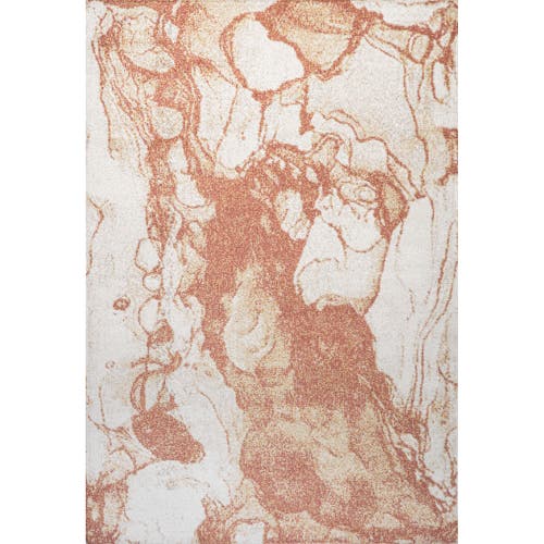 Shop Jonathan Y Marmo Abstract Marbled Modern Area Rug In Orange/cream