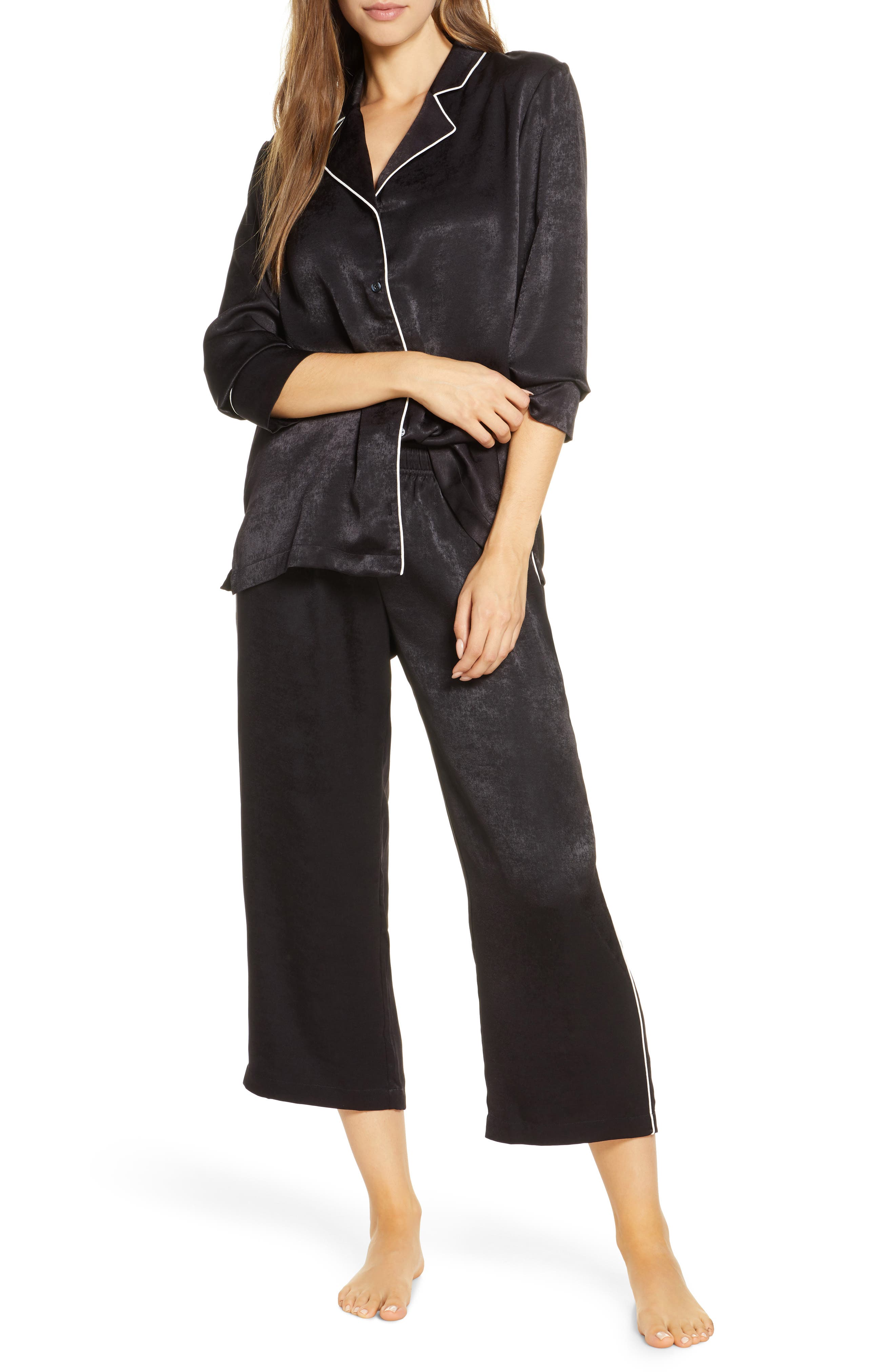 Nordstrom Lingerie Washed Satin Pajamas (Regular & Plus Size) Nordstrom