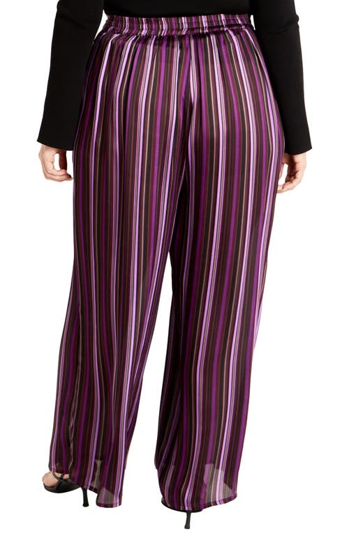 Shop City Chic Willow Stripe Wide Leg Pants In Lily Stripe