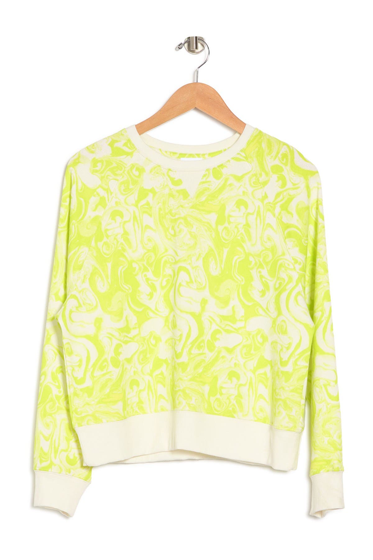 Abound Raglan Sleeve Pullover In Ivory- Green Spacey
