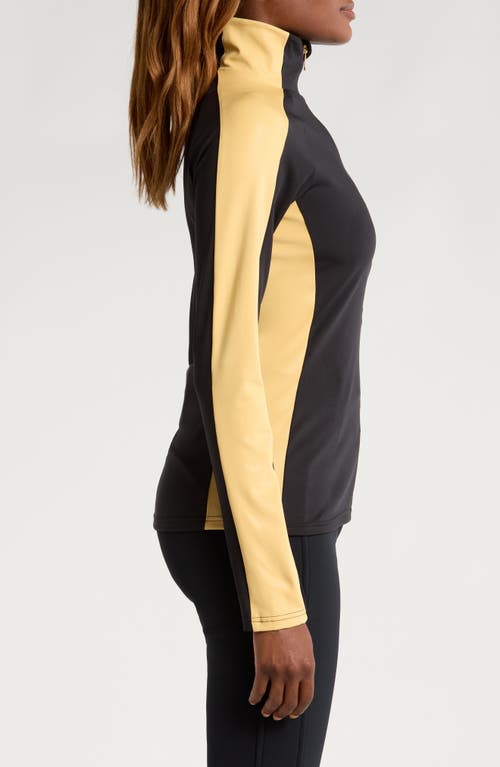 Shop Goldbergh Royal Ski Pully Half Zip Top In Black/gold