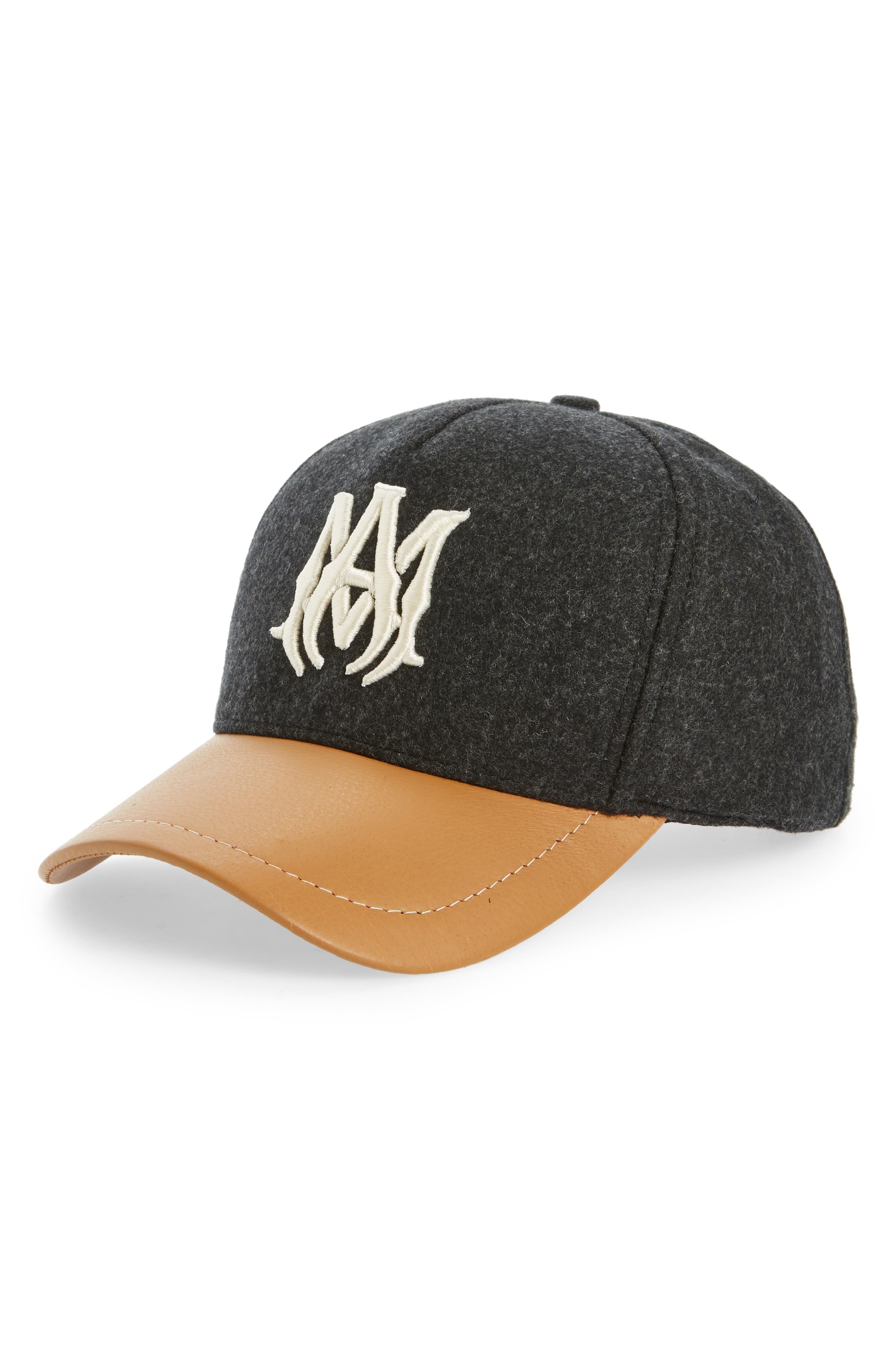 leather brim baseball hat