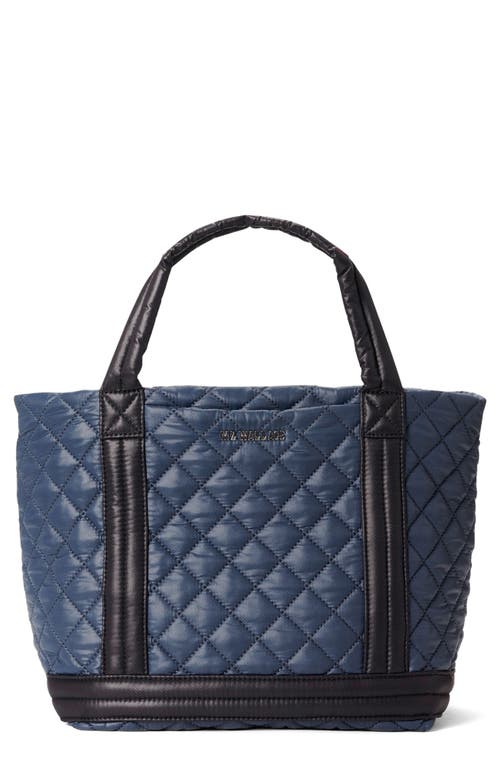 Small Quilted Nylon Empire Tote in Navy And Black