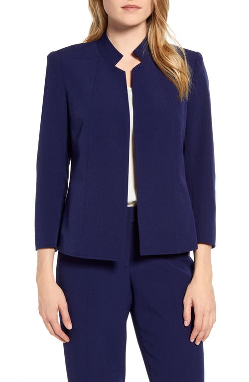 Anne Klein Stand Collar Crepe Jacket in Distant Mountain