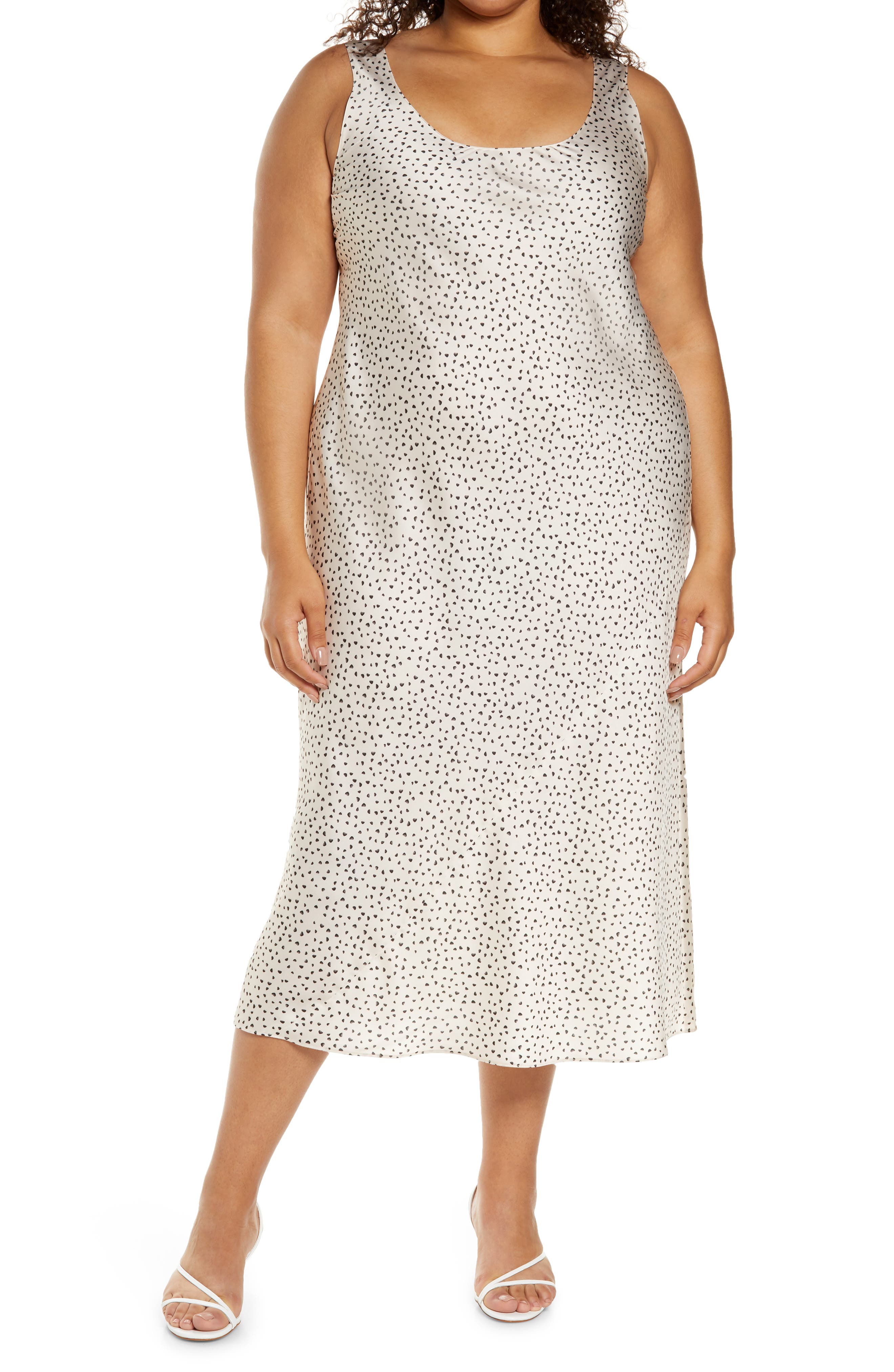 vince stone dot midi dress