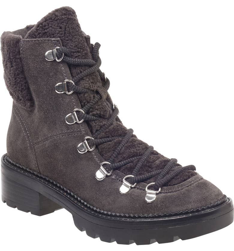 Marc Fisher LTD Capell Genuine Shearling Cuff Lace-Up Boot (Women ...