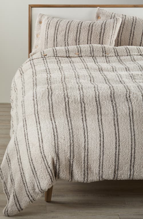 Shop Barefoot Dreams Cozychic® Vertical Stripe Duvet Cover & Shams In Stone/charcoal