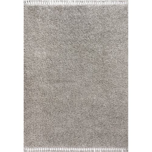 Jonathan Y Mercer Shag Plush Tassel Area Rug In Gray