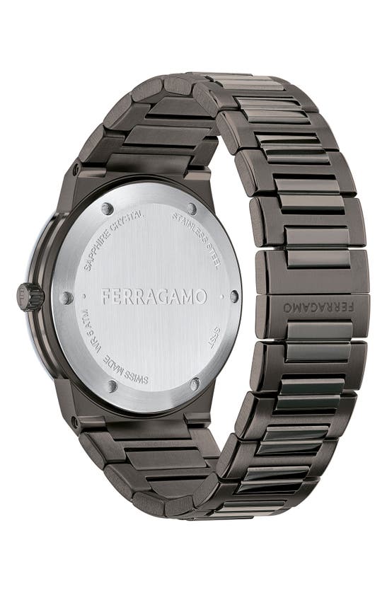 Shop Ferragamo Infinity Sapphire Bracelet Watch, 41mm In Ip Gunmetal