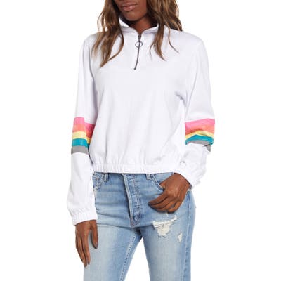 Unionbay Catherine Stripe Sleeve Pullover, White