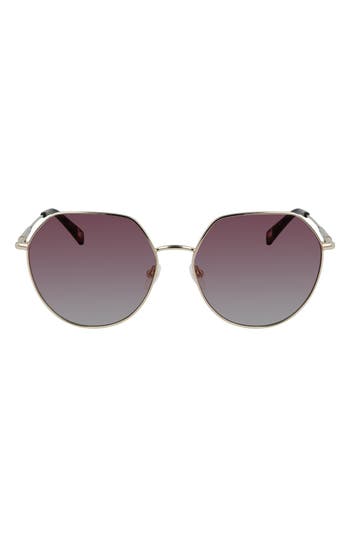 Longchamp Roseau 60mm Gradient Round Sunglasses In Gray