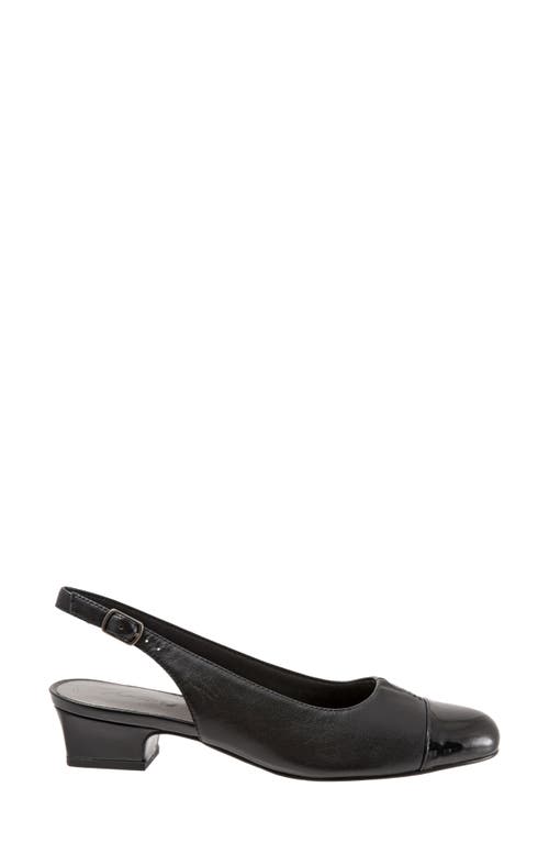 Shop Trotters 'dea' Slingback In Black Leather/black Patent