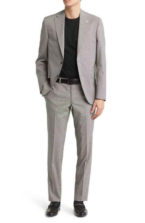 Roger Extra Slim Fit Mini Houndstooth Wool Suit