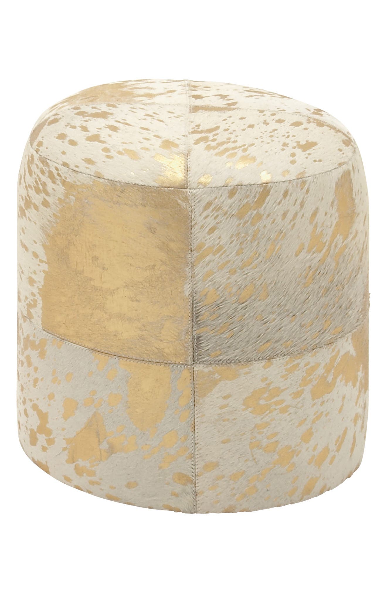 Willow Row Gold Wood Glam Ottoman