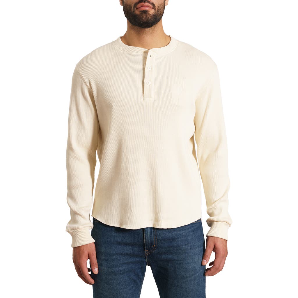 Jared Lang Long Sleeve Cotton Rib Henley In Blue