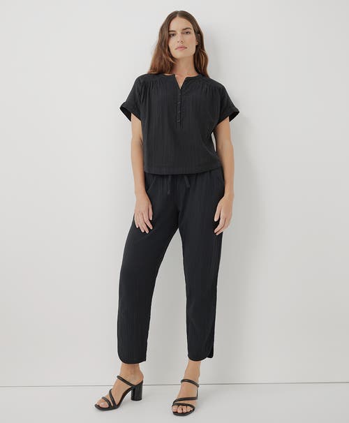 Shop Pact Organic Coastal Double Gauze Tapered Pull-on Pant In Black