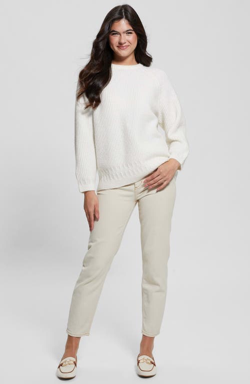 Shop Guess Margo Mixed Stitch Sweater In Dove White