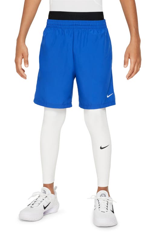 Shop Nike Kids' Pro Dri-fit Athletic Tights In White/white/black