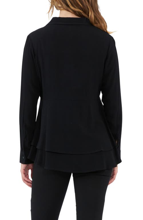 Shop Ripe Maternity Evelyn Peplum Maternity/nursing Shirt In Black