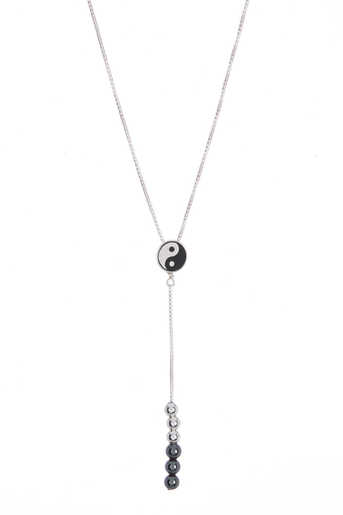 Alex And Ani Yin Yang Y-drop Necklace In Silver