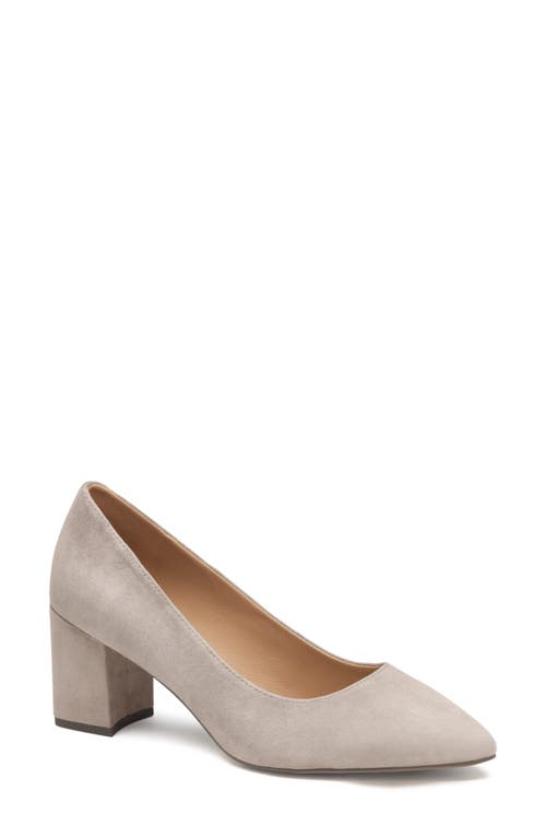 Shop Johnston & Murphy Vicki Block Heel Pump In Taupe Suede