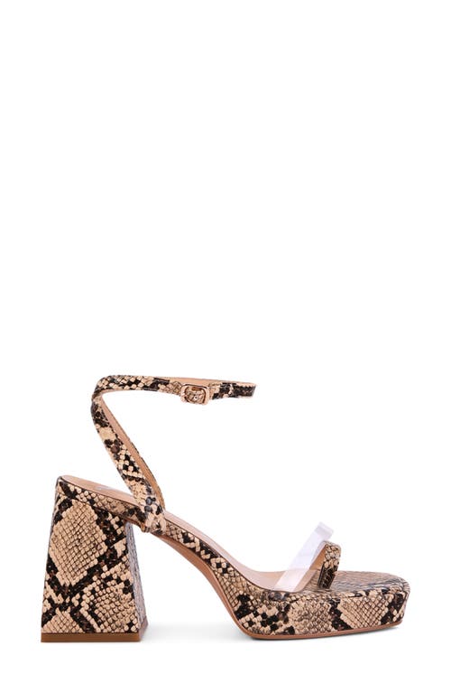 LONDON RAG LONDON RAG SUCH FLIRT SNAKE EMBOSSED BLOCK HEEL SANDAL 