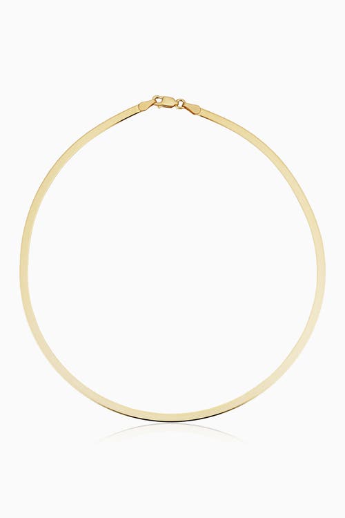 Oradina Women's 14k Yellow Solid Gold Park Avenue Bold Herringbone Choker In Yellow Gold