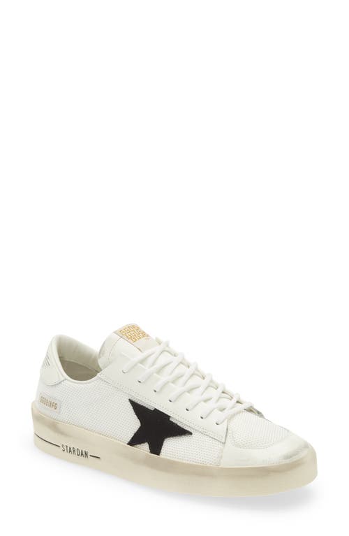 Shop Golden Goose Stardan Mixed Media Sneaker In White/black
