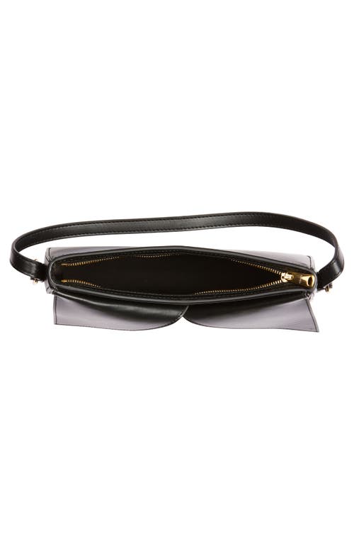 Shop Coperni Belted Baguette Leather Shoulder Bag In Black Black